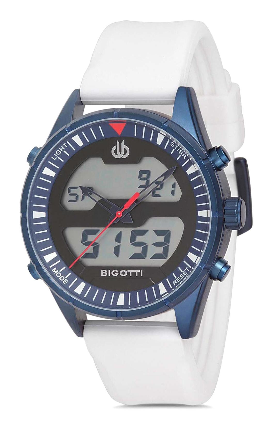 Bigotti BG.1.10100.3 Takvimli 45 mm Beyaz Silikon Kordon Analog Erkek Kol Saati