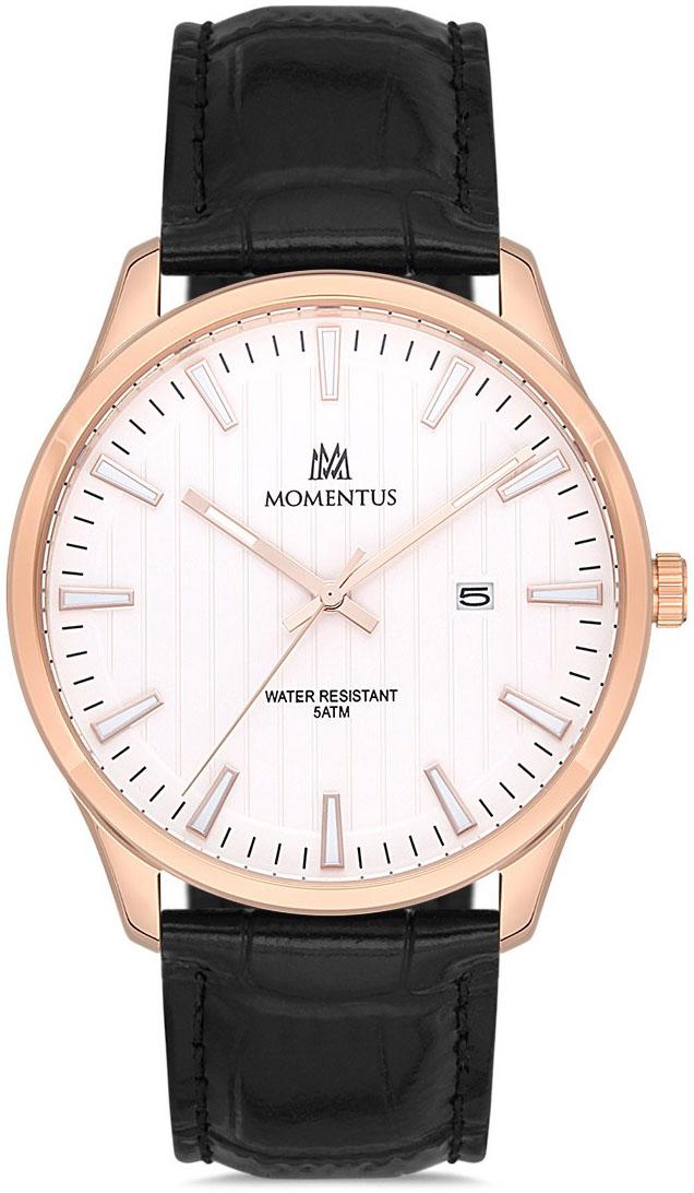 Momentus KC252R-02BR Takvimli 42 mm Siyah Deri Kordon Analog Kol Saati