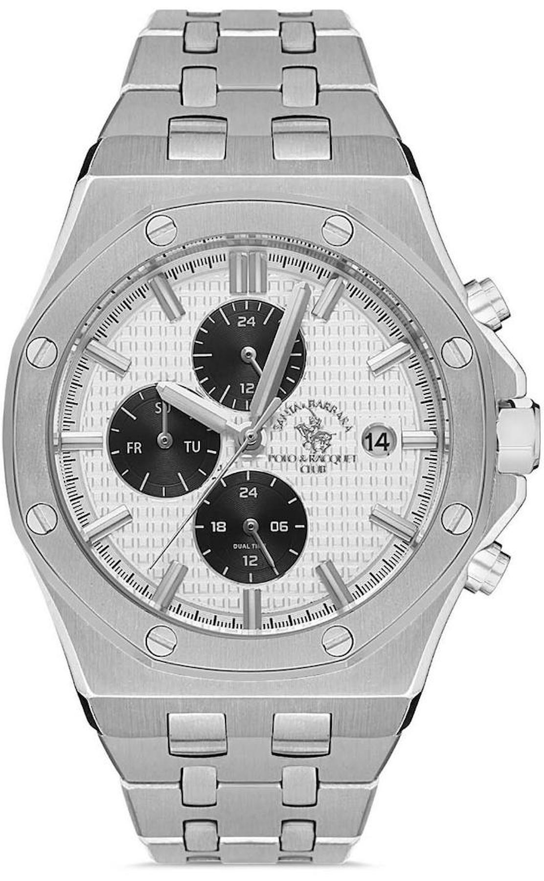 Santa Barbara Polo & Racquet Club SB.1.10328.1 Takvimli 43 mm Çelik Kordon Analog Erkek Kol Saati