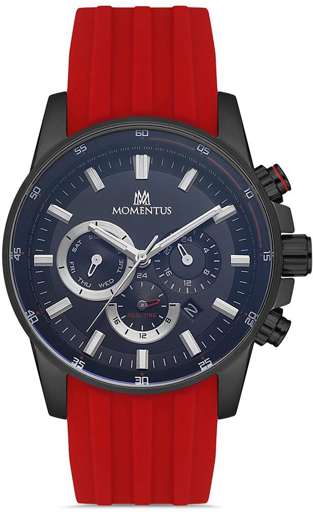 Momentus SC365B-04KS Takvimli 44 mm Kırmızı Silikon Kordon Analog Kol Saati