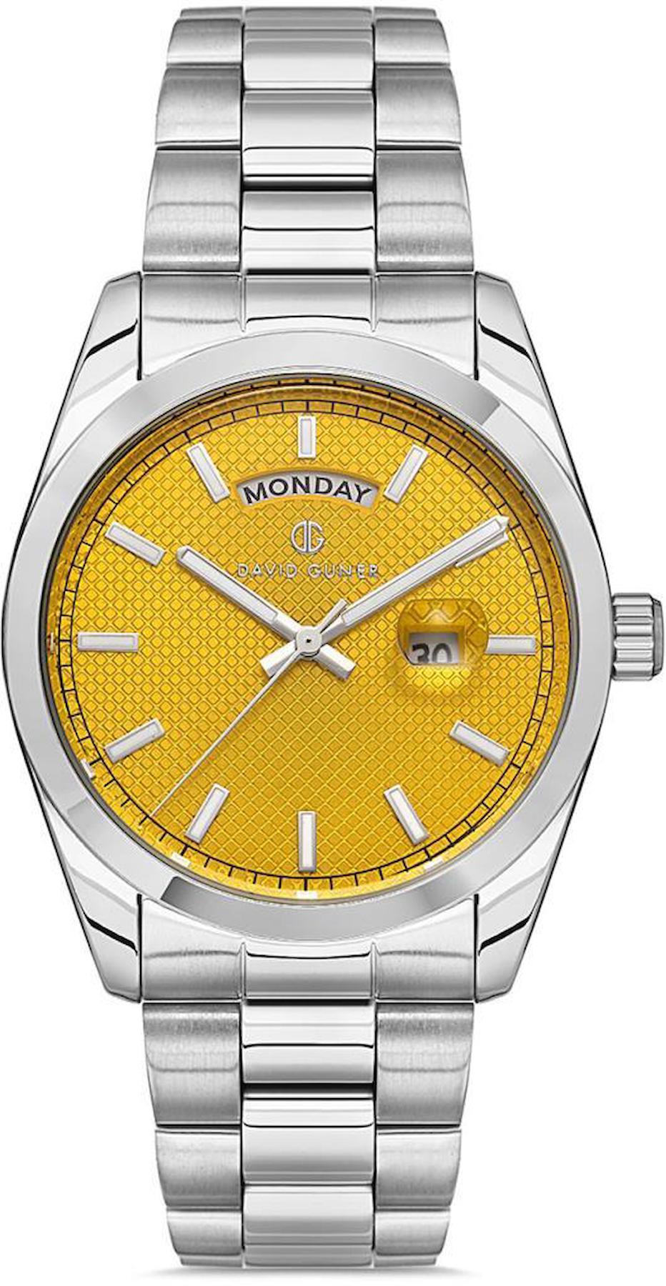 David Guner DG-8493GA-A12 Takvimli 42 mm Çelik Kordon Analog Erkek Kol Saati
