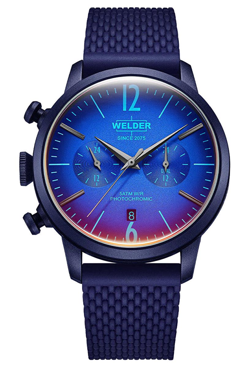 Welder Watch WWRP502 Pusulalı Takvimli 45 mm Lacivert Silikon Kordon Analog Erkek Kol Saati