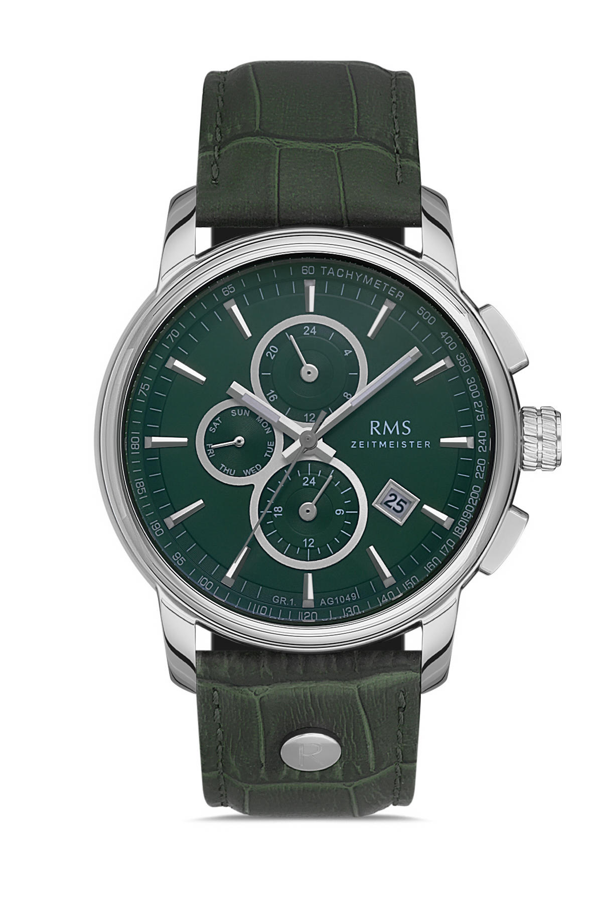 Romanson RMS.1.AG1049.16 Takvimli 45 mm Yeşil Deri Kordon Analog Erkek Kol Saati