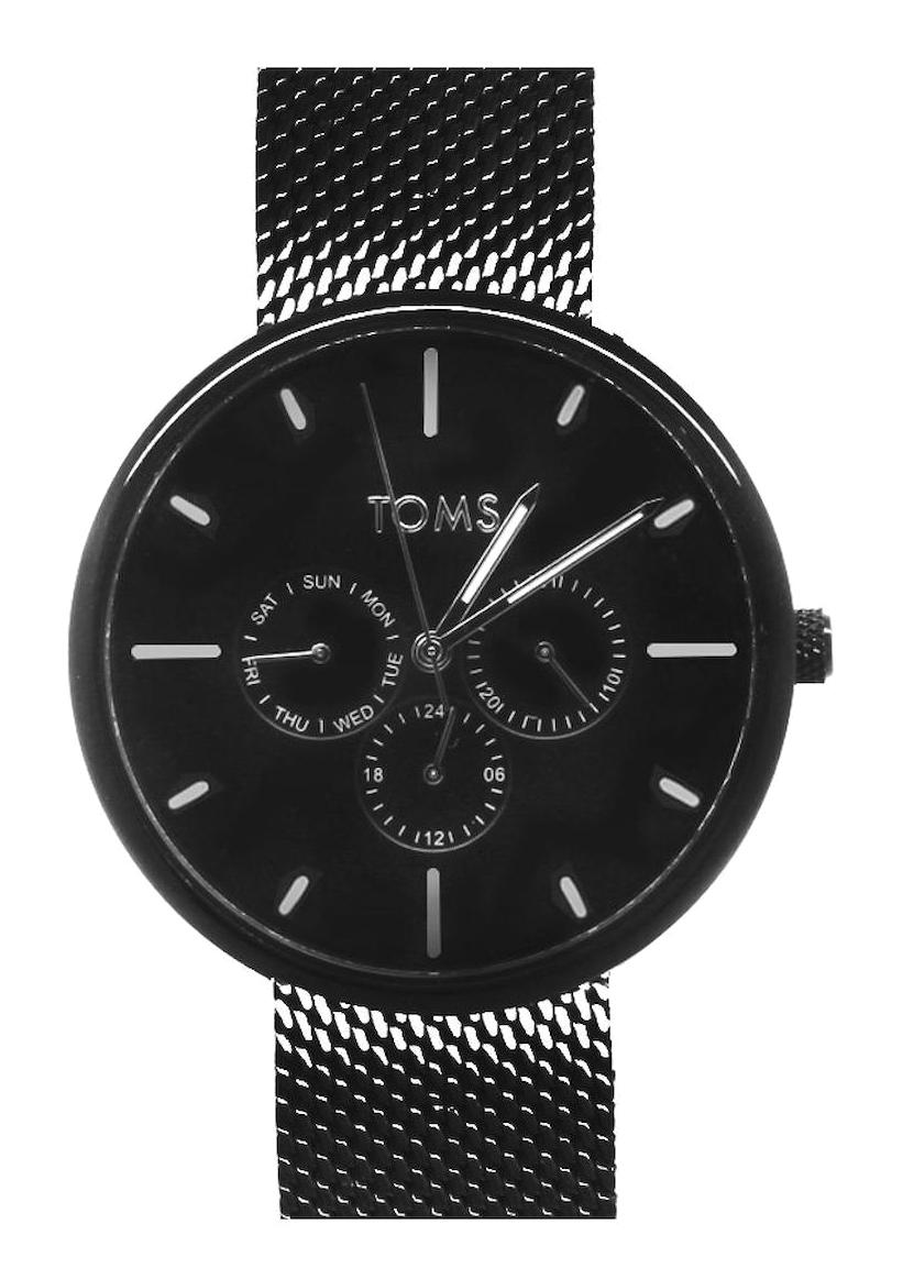 Toms TH-TM1844C-1065-A3 Takvimli 44 mm Siyah Çelik Kordon Analog Erkek Kol Saati