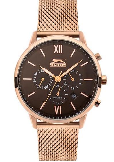 Slazenger SL.09.1737.2.05 Takvimli 45 mm Rose Gold Çelik Kordon Analog Erkek Kol Saati