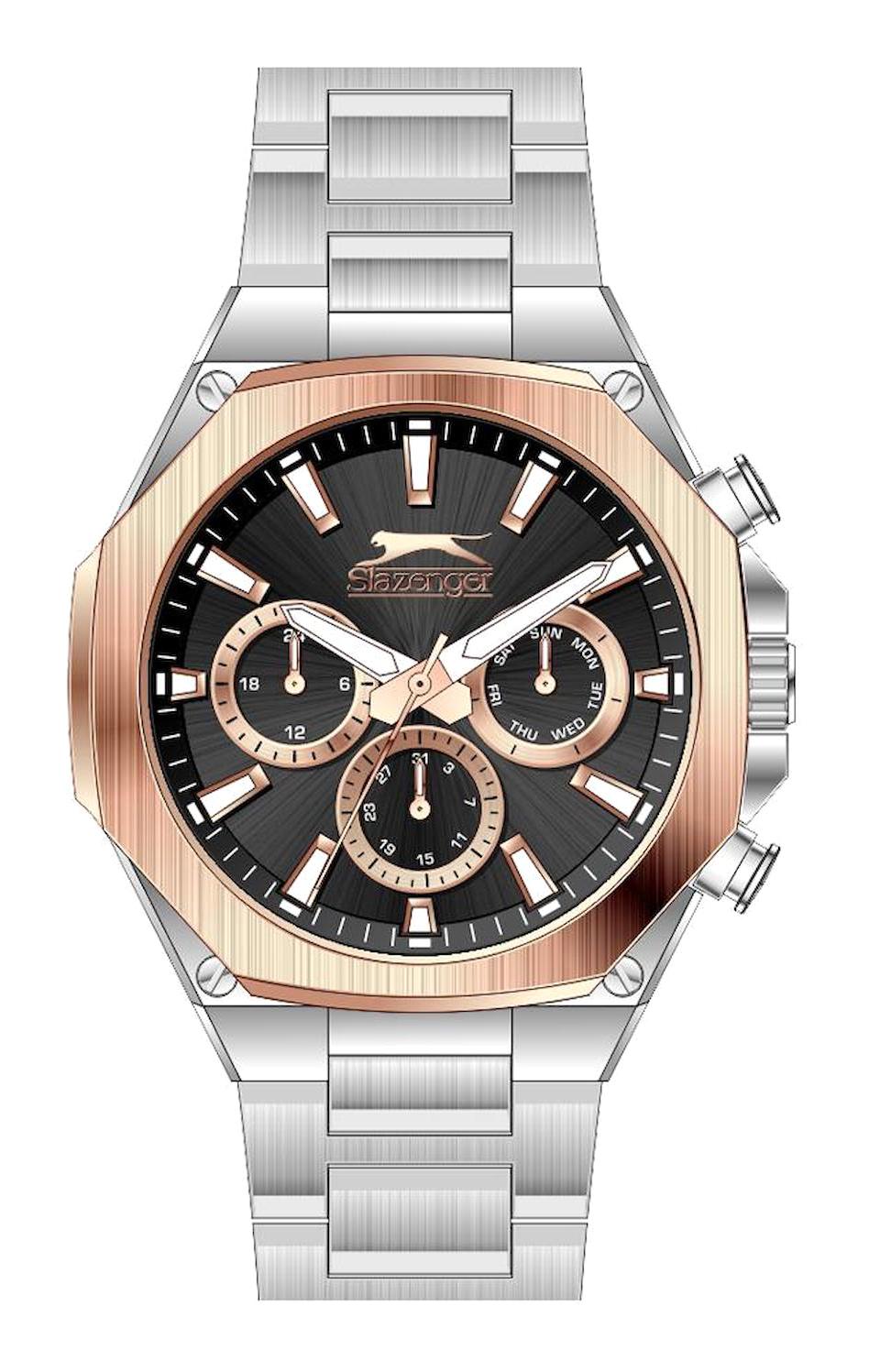 Slazenger SL.09.2322.2.03 Takvimli 45 mm Metal Kordon Analog Erkek Kol Saati