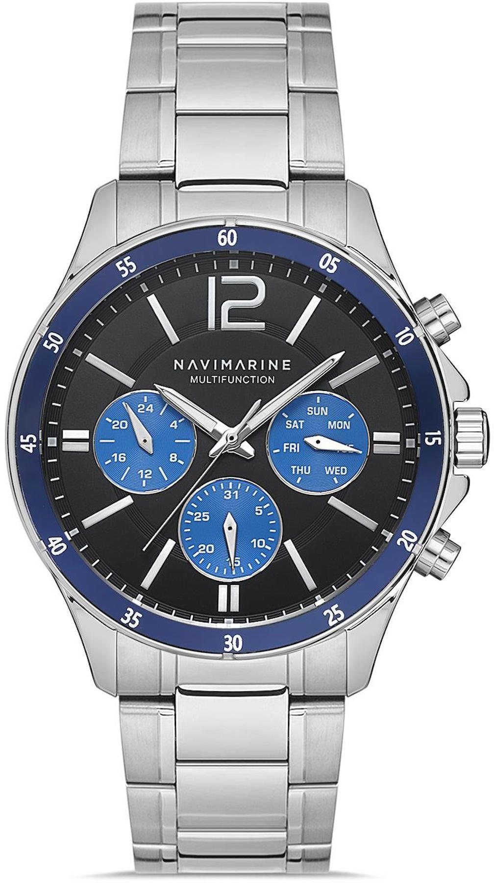 Navimarine NM129-11 Takvimli 45 mm Çelik Kordon Analog Kol Saati