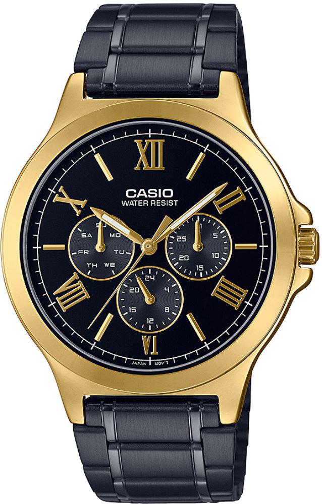Casio MTP-V300GB-1AUDF Takvimli 42 mm Siyah Çelik Kordon Analog Erkek Kol Saati