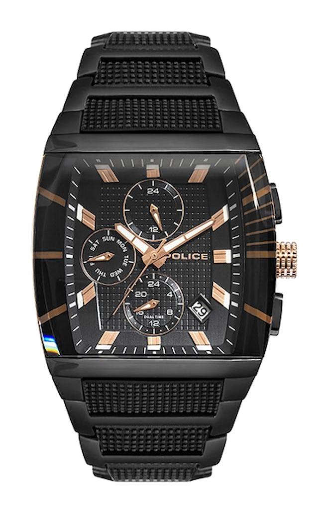 Police PL.16053JSB-02M Takvimli 40 mm Siyah Çelik Kordon Analog Erkek Kol Saati