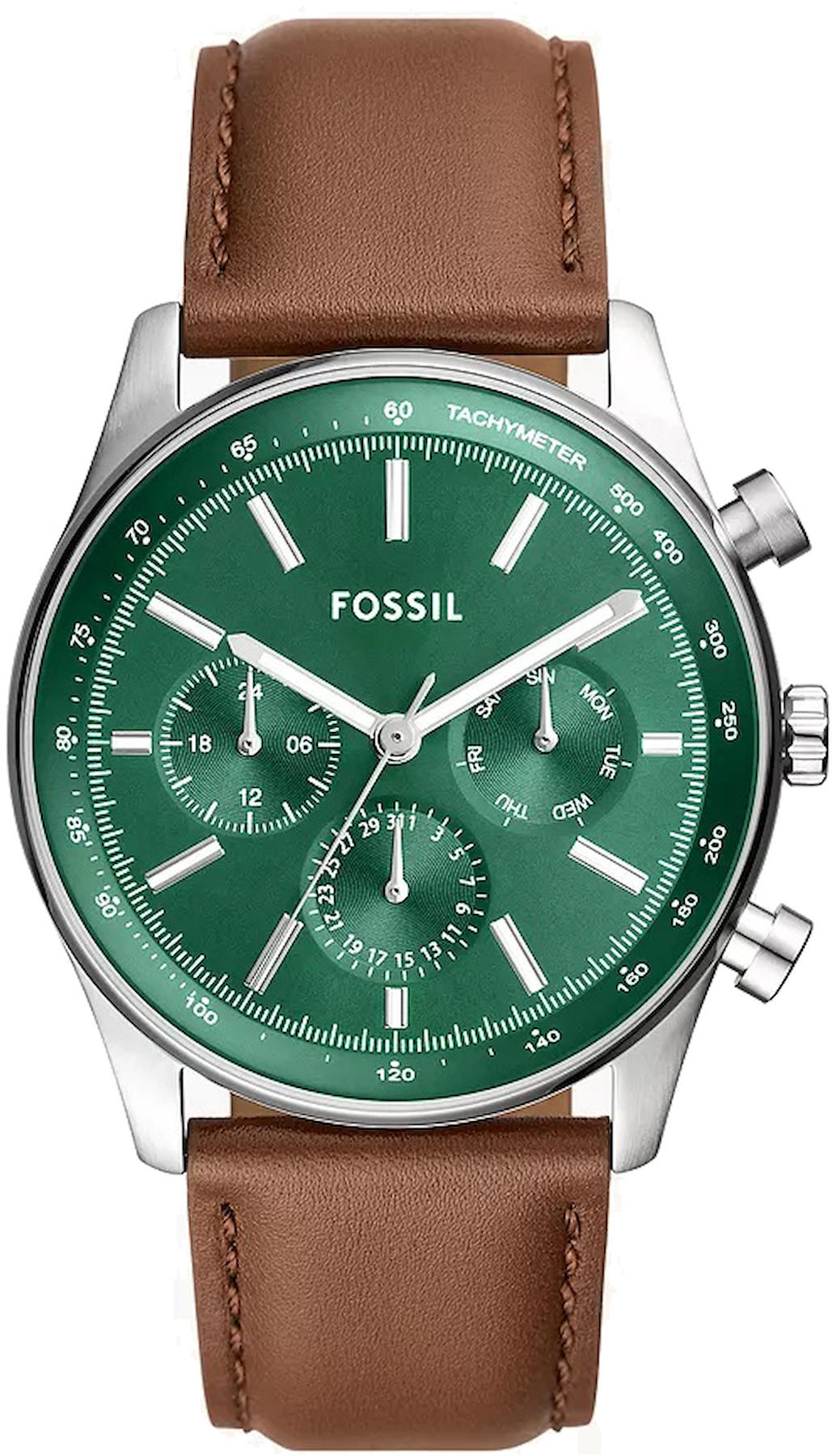 Fossil FBQ2858 Takvimli 44 mm Kahverengi Deri Kordon Analog Erkek Kol Saati