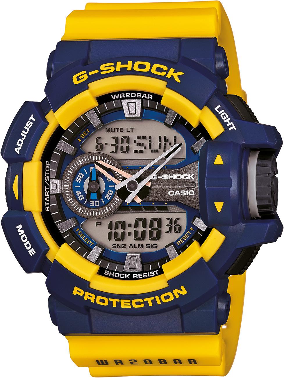 Casio GA-400-9B Takvimli 52 mm Sarı Silikon Kordon Analog Kol Saati