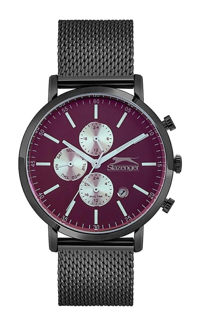 Slazenger SL.09.1814.2.02 Takvimli 42 mm Siyah Çelik Kordon Analog Erkek Kol Saati