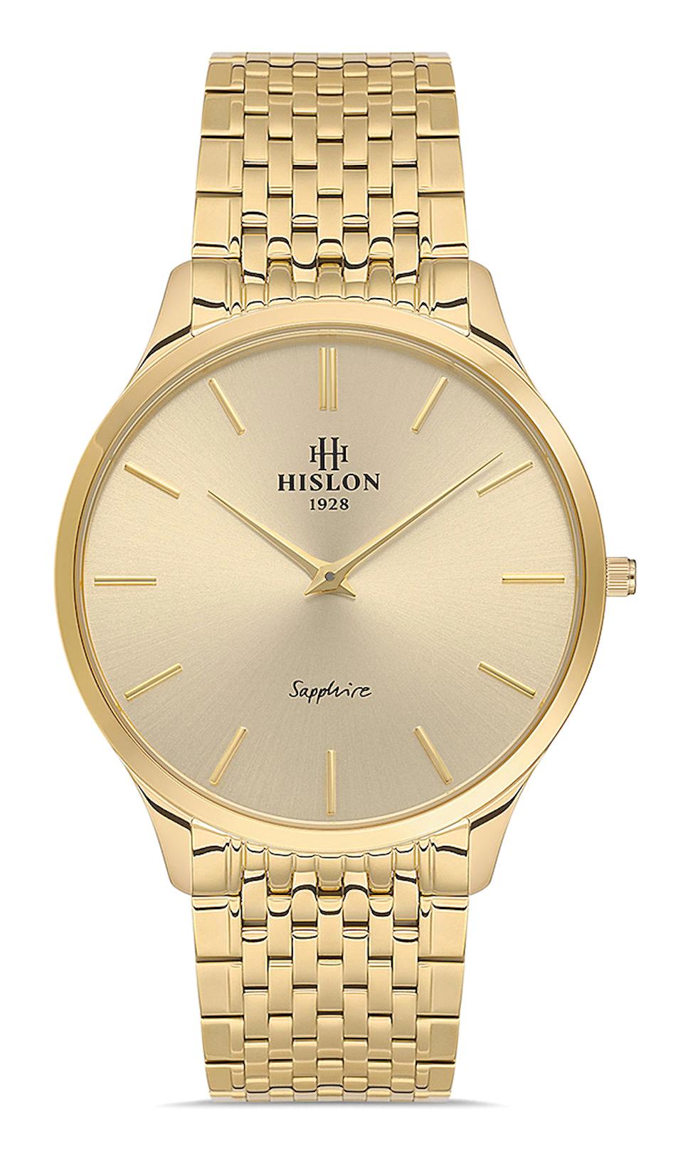 Hislon CL135G-08SG 40 mm Altın Çelik Kordon Analog Erkek Kol Saati