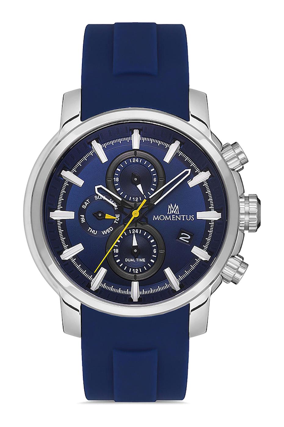 Momentus CC302S-11MS Takvimli 44 mm Lacivert Çelik Kordon Analog Erkek Kol Saati