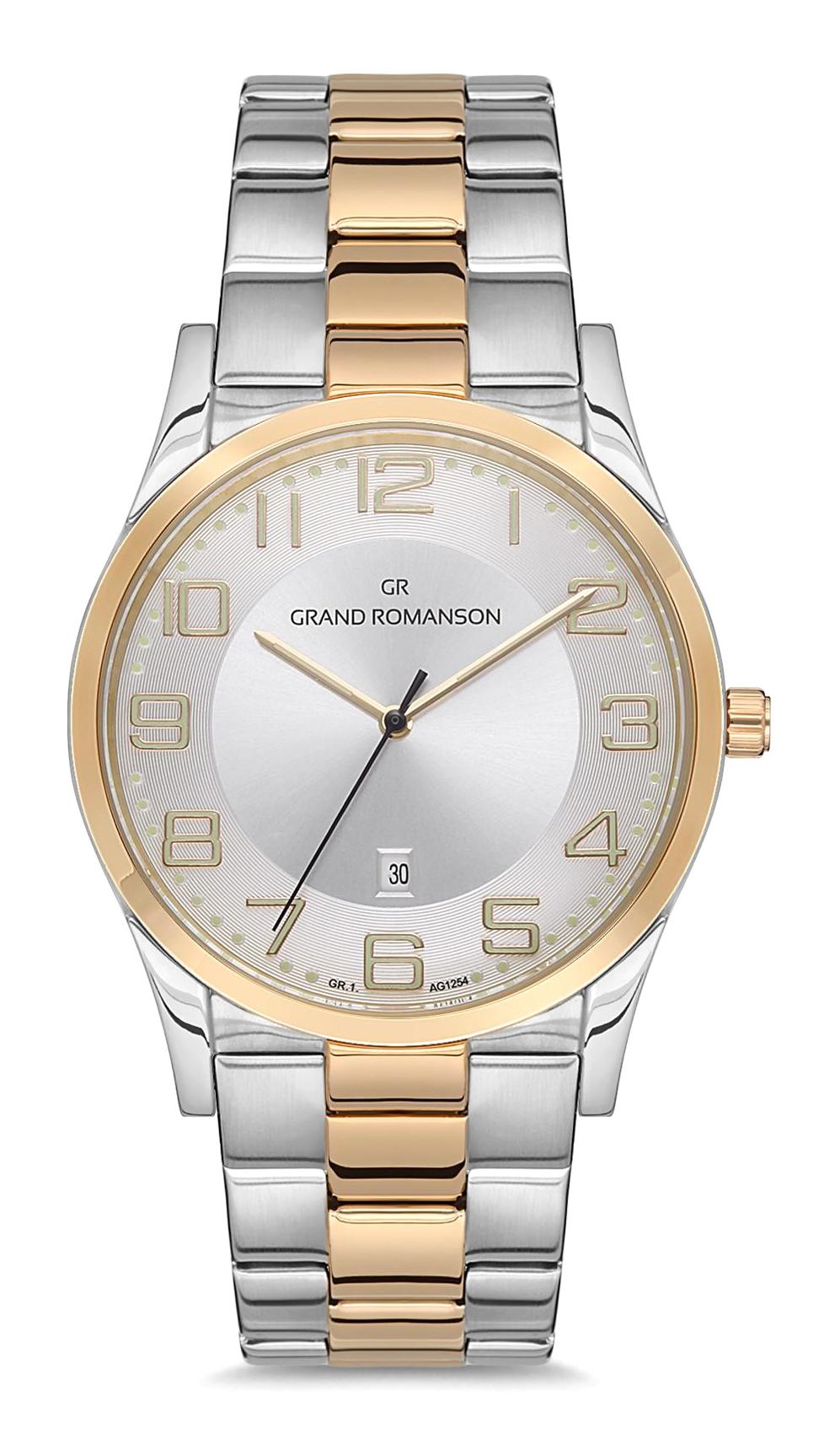 Romanson GR.1.AG1254.01 Takvimli 42 mm Gri-Rose Gold Çelik Kordon Analog Erkek Kol Saati