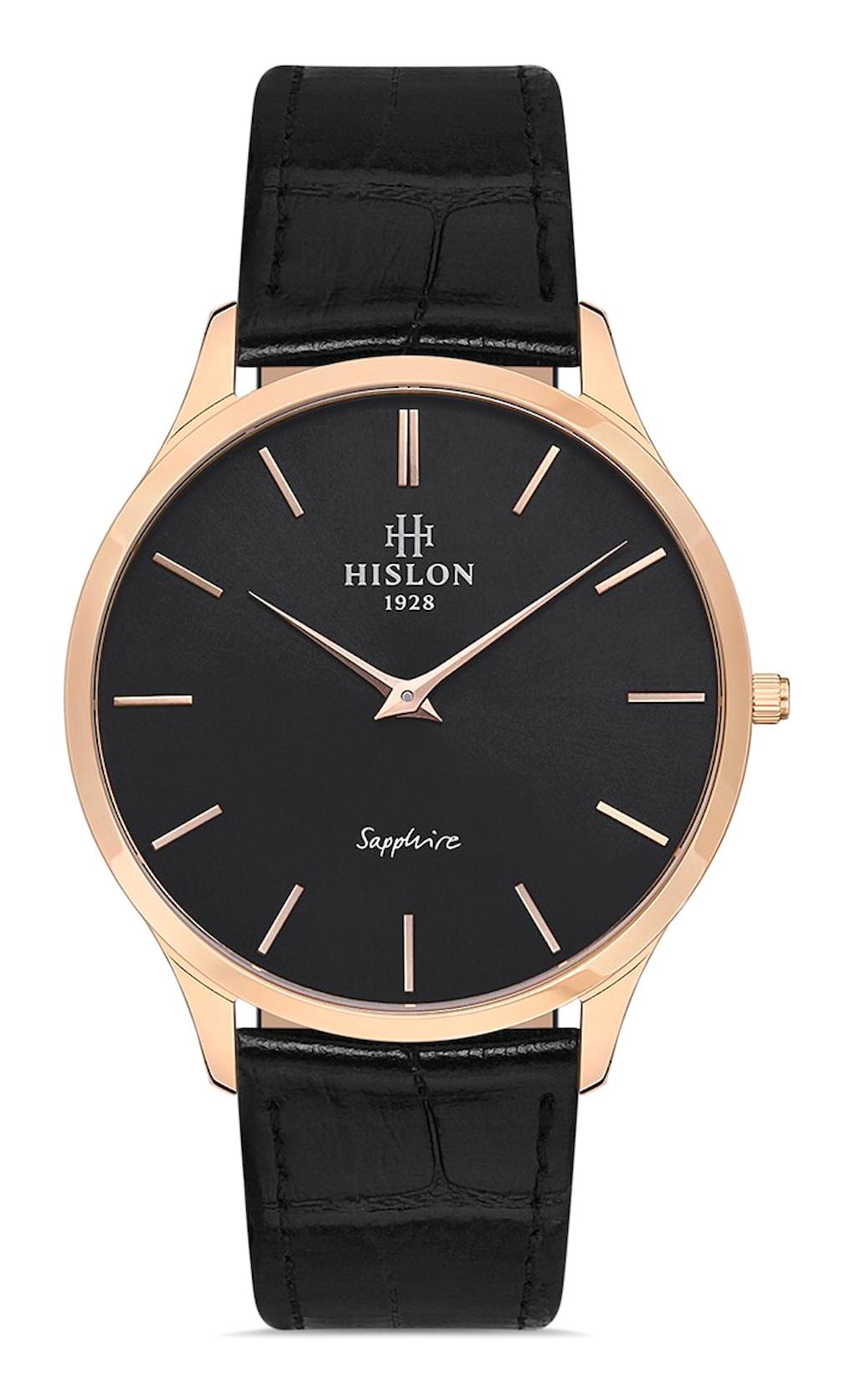 Hislon CL135R-04BR 41 mm Siyah Deri Kordon Analog Erkek Kol Saati
