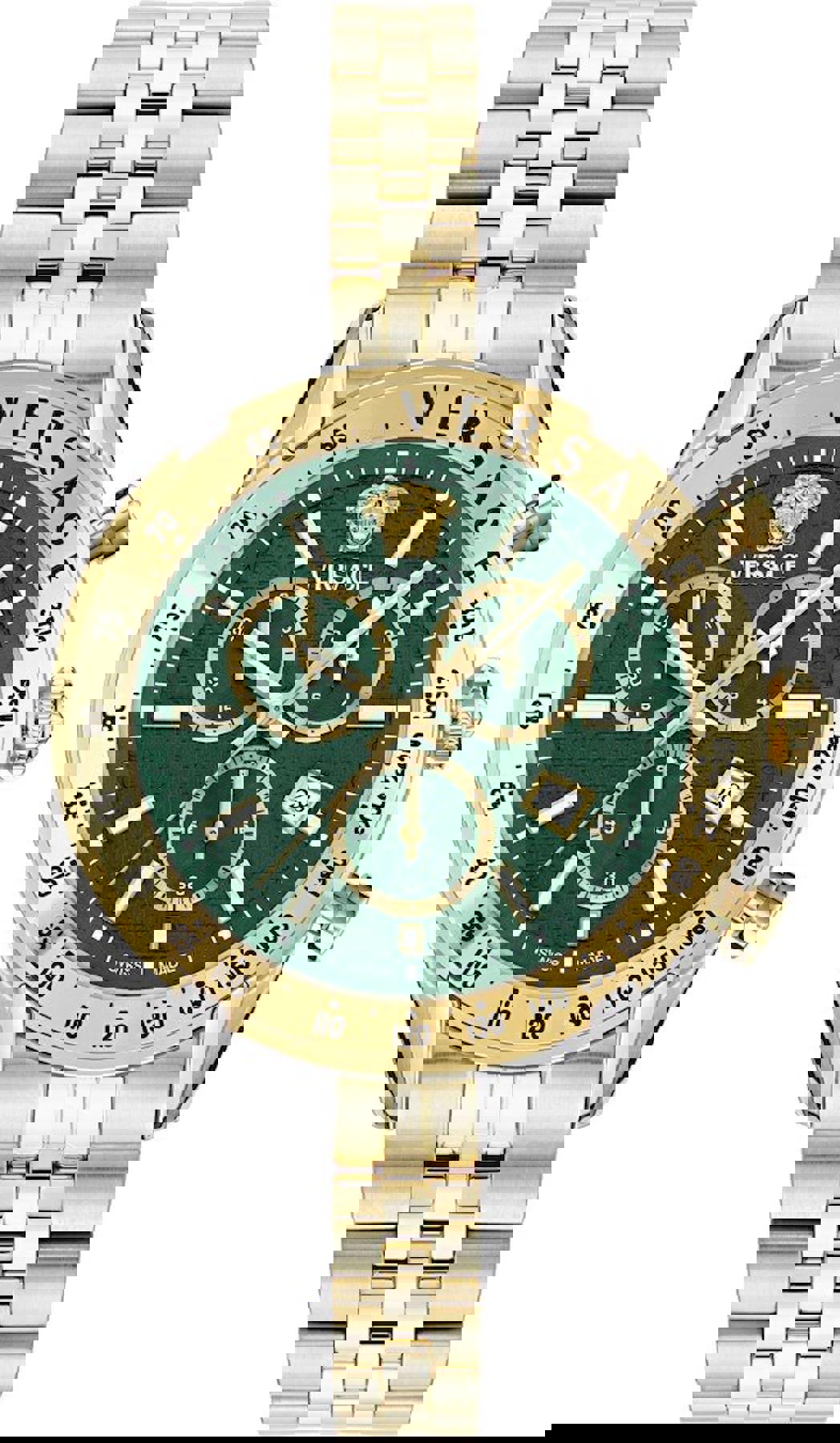 Versace VRSCVE8R00524 Takvimli 44 mm Altın-Çelik Kordon Analog Erkek Kol Saati