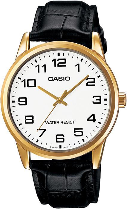 Casio MTP-V001GL-7BUDF 38 mm Siyah Deri Kordon Analog Kol Saati