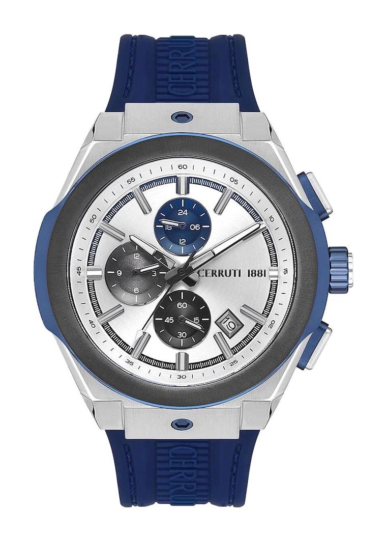Cerruti 1881 CIWGQ2224005 Takvimli Lacivert Silikon Kordon Analog Erkek Kol Saati