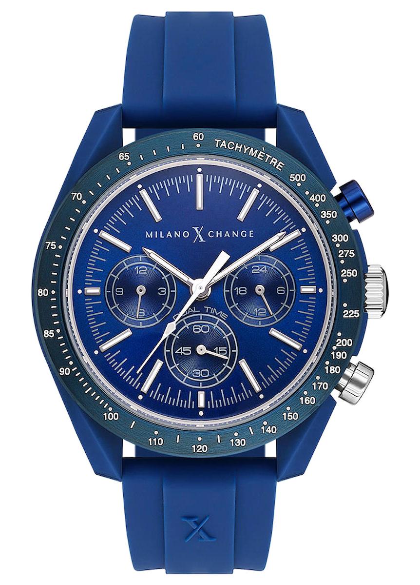 Milano X Change MXG3117 Takvimli 43 mm Mavi Silikon Kordon Analog Erkek Kol Saati