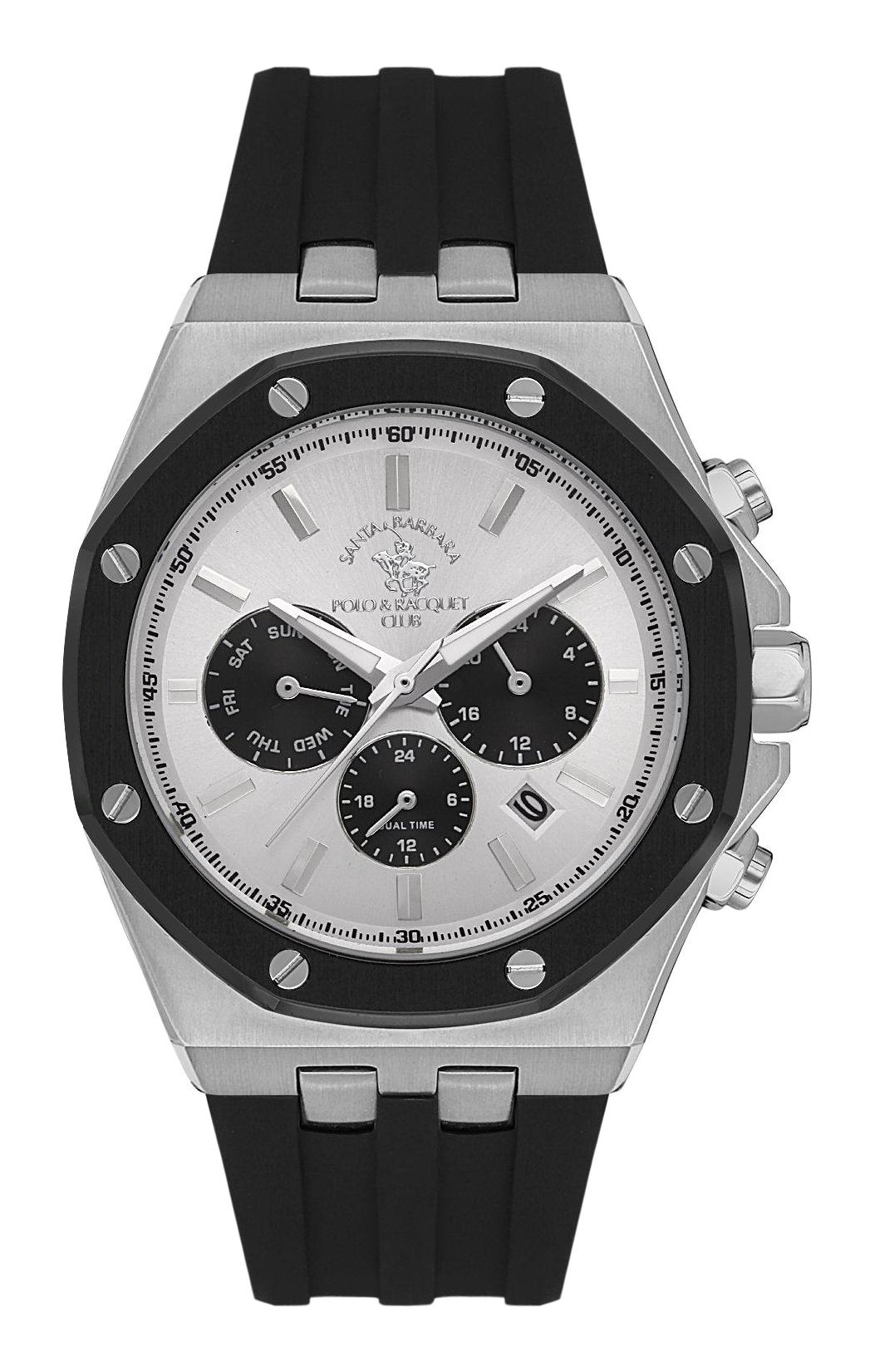 Santa Barbara Polo & Racquet Club SB.1.10520.1 Takvimli 43 mm Siyah Silikon Kordon Analog Erkek Kol Saati