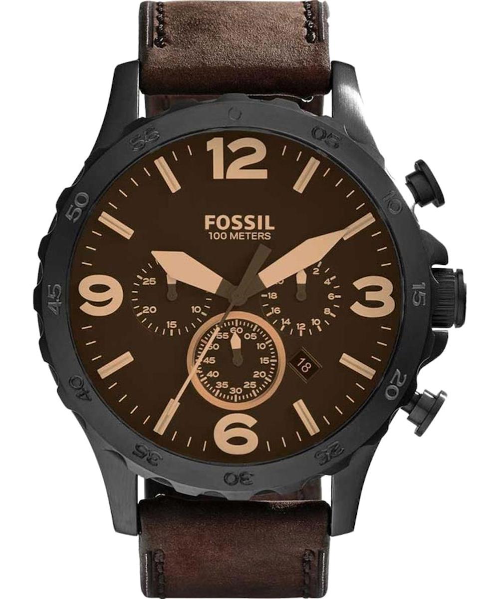 Fossil FJR1487 Takvimli 50 mm Kahverengi Çelik Kordon Analog Erkek Kol Saati