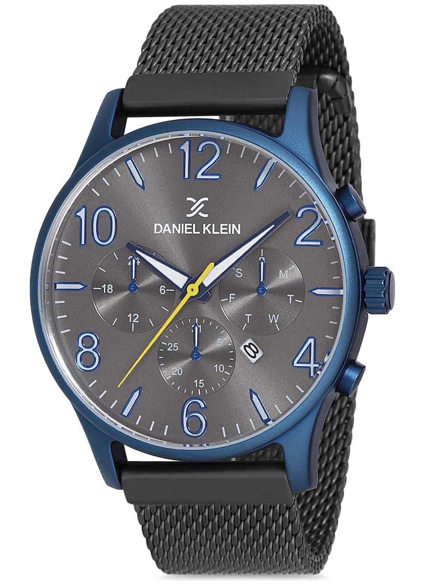 Daniel Klein DK012401H-05 Takvimli 45 mm Siyah Hasır Kordon Analog Erkek Kol Saati