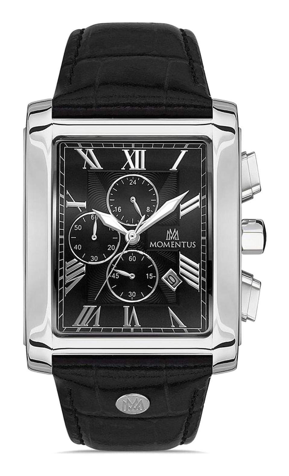 Momentus TM111S-04BS Takvimli 44 mm Siyah Çelik Kordon Analog Erkek Kol Saati