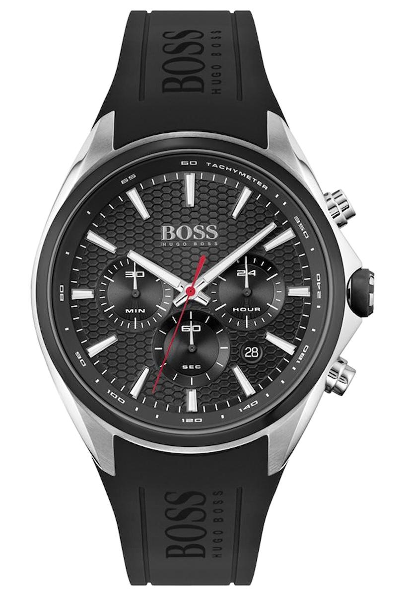 Hugo Boss HB1513855 Pusulalı Takvimli Siyah Çelik Kordon Analog Erkek Kol Saati