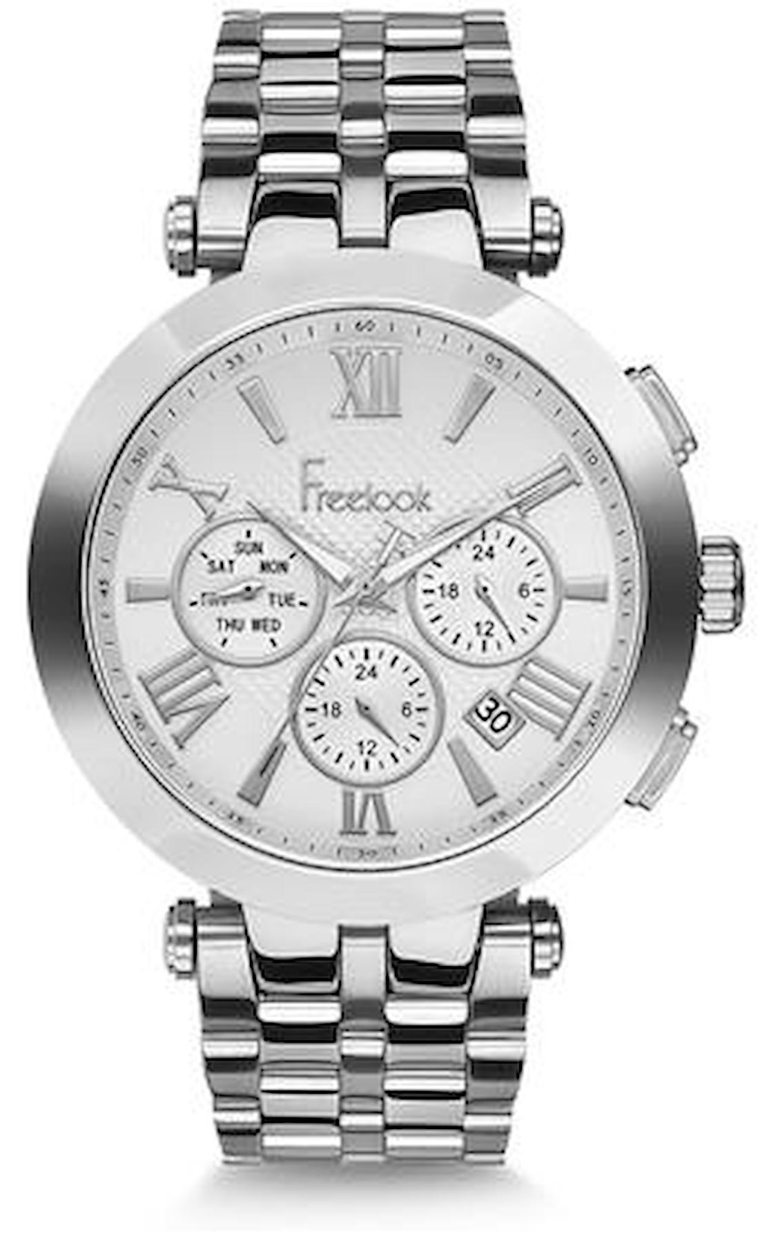 Freelook F.4.1009.01 Takvimli 44 mm Çelik Kordon Analog Erkek Kol Saati