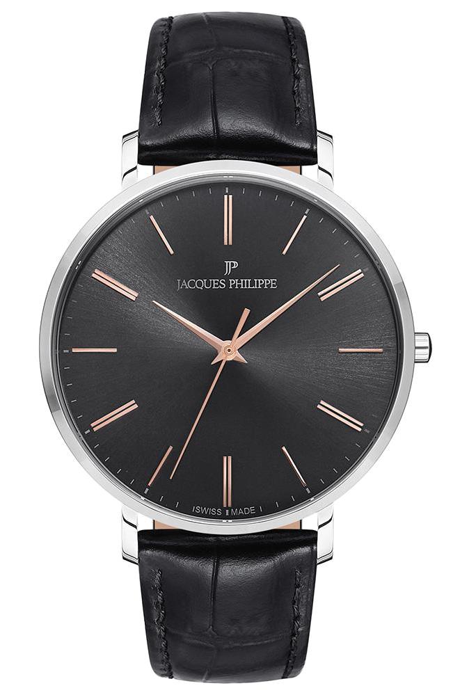 Jacques Philippe JPQGS071111 41 mm Siyah Deri Kordon Analog Erkek Kol Saati