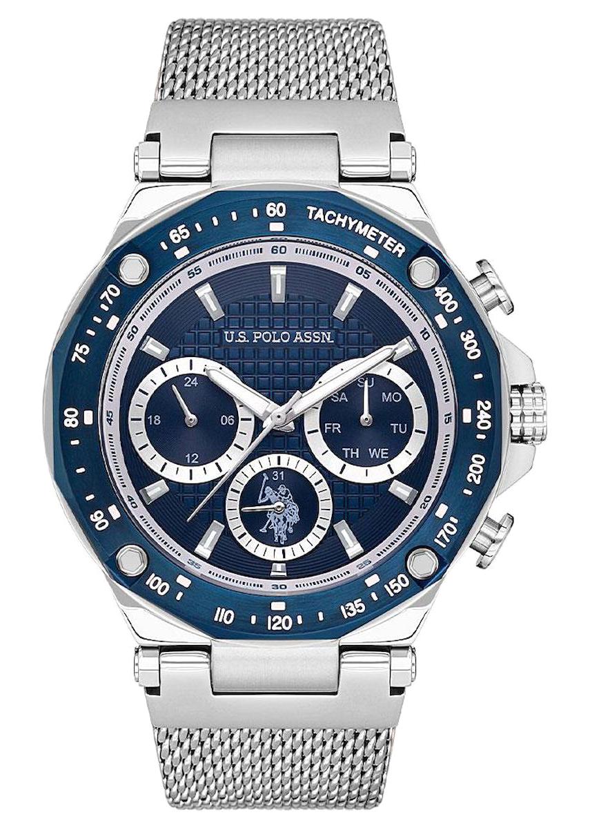 U.S. Polo Assn USPA1076-12 Takvimli 44 mm Çelik Kordon Analog Erkek Kol Saati