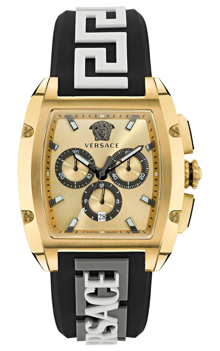 Versace VRSCVE6H00223 Takvimli 50 mm Beyaz-Siyah Silikon Kordon Analog Erkek Kol Saati