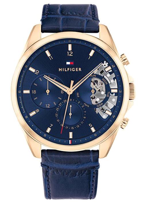 Tommy Hilfiger TH1710451 Takvimli 44 mm Lacivert Deri Kordon Analog Erkek Kol Saati