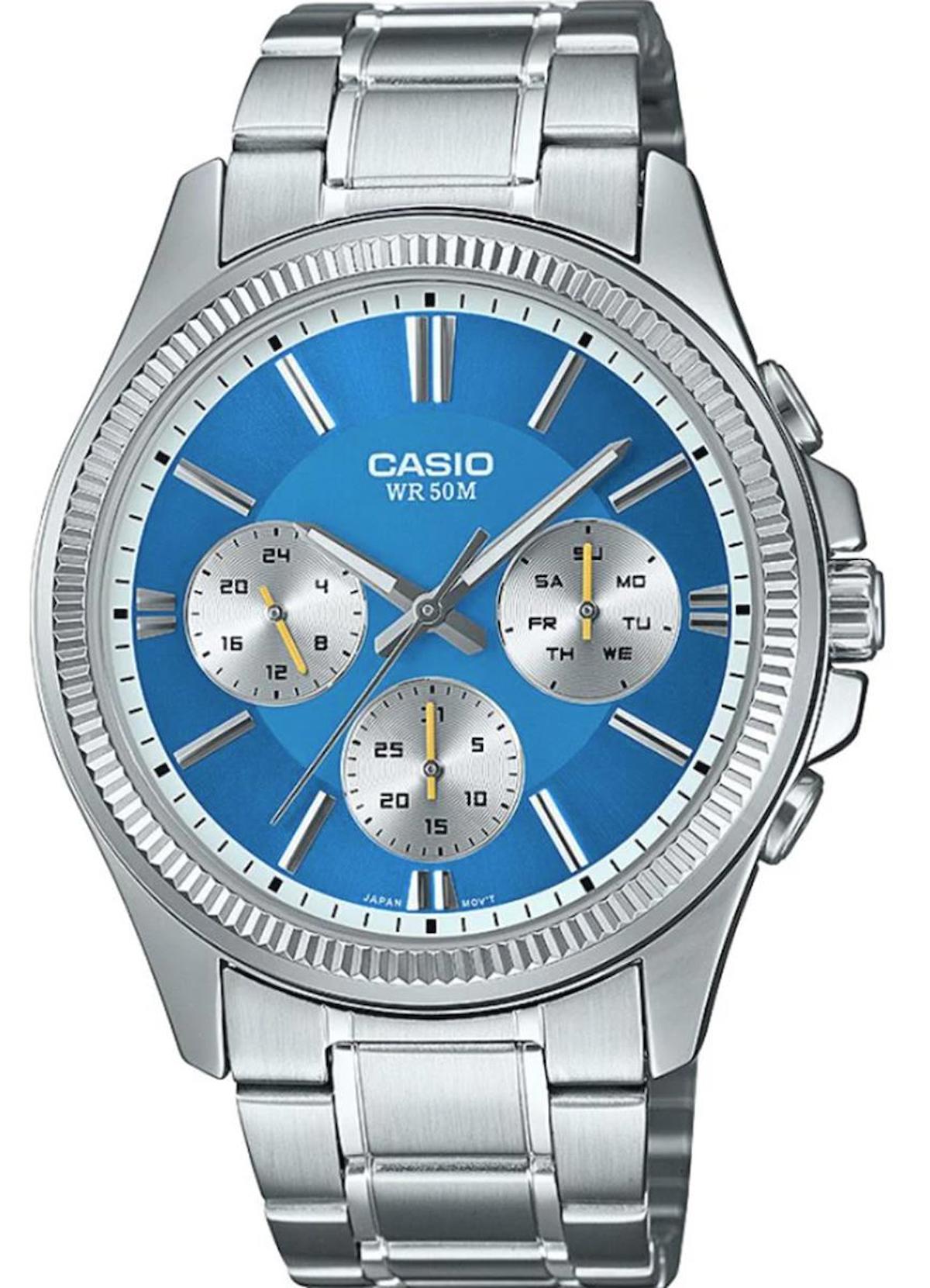 Casio MTP-1375D-2A2VDF Takvimli 42 mm Gri Nato Kordon Analog Erkek Kol Saati