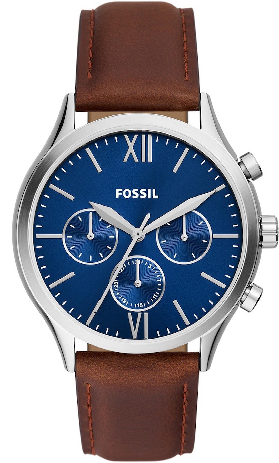 Fossil FBQ2811 Takvimli 44 mm Kahverengi Deri Kordon Analog Erkek Kol Saati