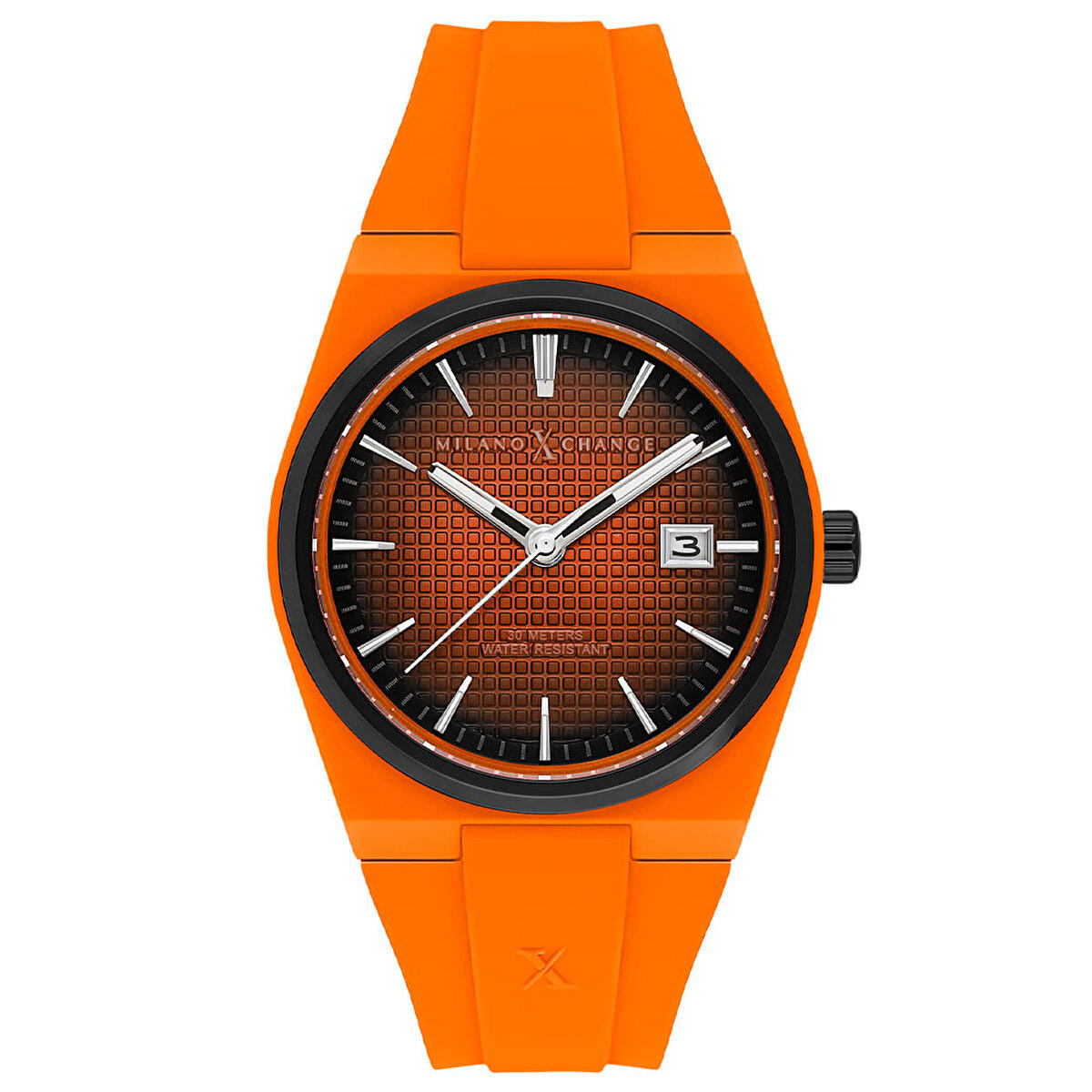 Milano X Change MXG4116 Takvimli 40 mm Turuncu Silikon Kordon Analog Erkek Kol Saati