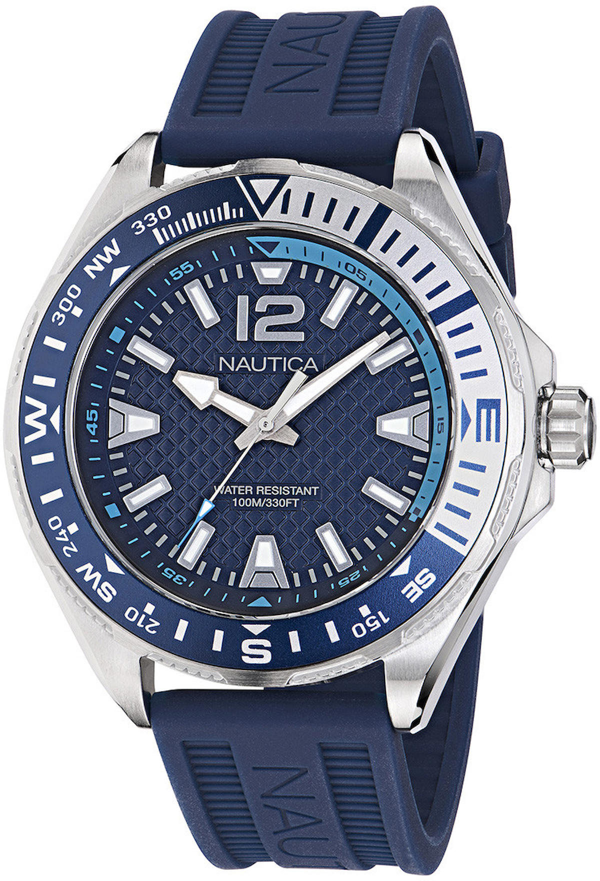 Nautica NAPCWF305 48 mm Lacivert Silikon Kordon Analog Kol Saati