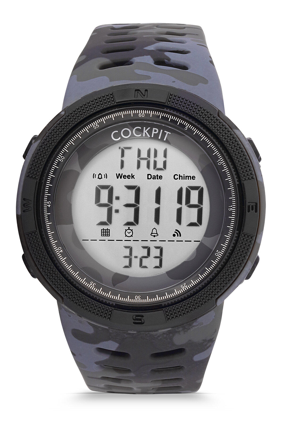 Cockpit CK-2270GY Takvimli 44 mm Çok Renkli Silikon Kordon Dijital Erkek Kol Saati