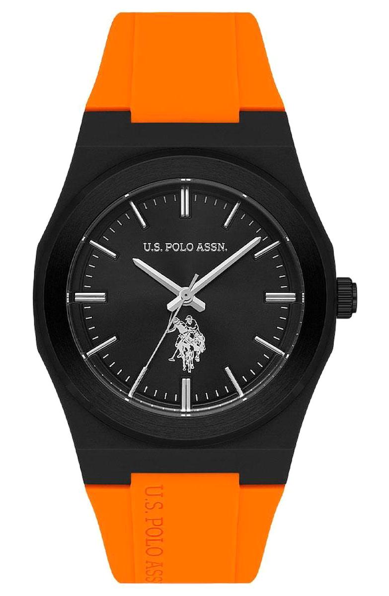U.S. Polo Assn USPA1083-03 40 mm Turuncu Silikon Kordon Analog Erkek Kol Saati