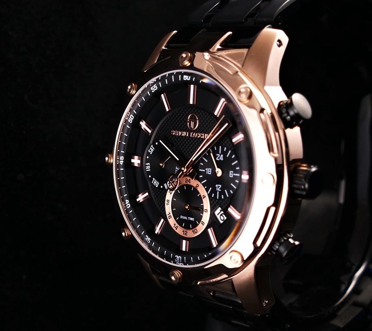 Sergio Tacchini ST.1.10076.6 Takvimli 45 mm Siyah Çelik Kordon Analog Kol Saati