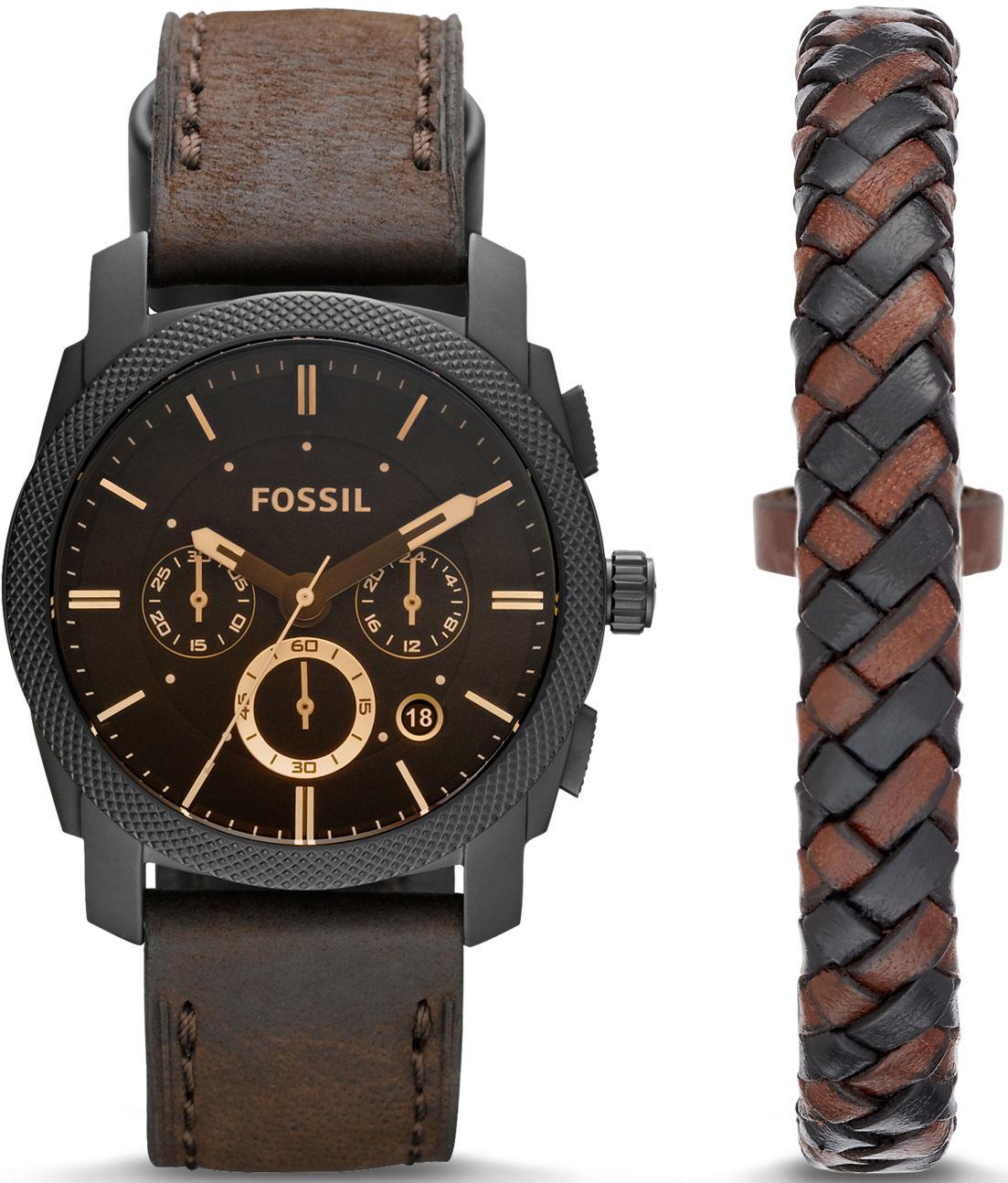 Fossil FS5251SET Takvimli 42 mm Kahverengi Deri Kordon Analog Erkek Kol Saati