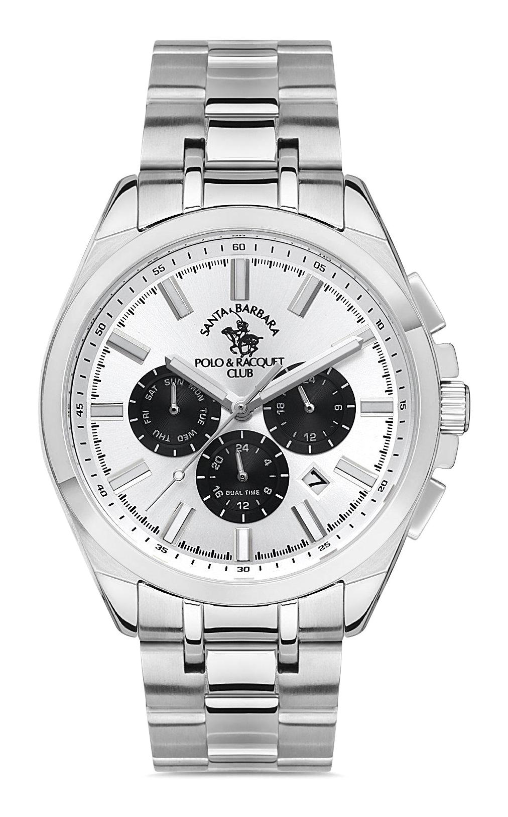 Santa Barbara Polo & Racquet Club SB.1.10482.1 Takvimli 44 mm Çelik Kordon Analog Erkek Kol Saati