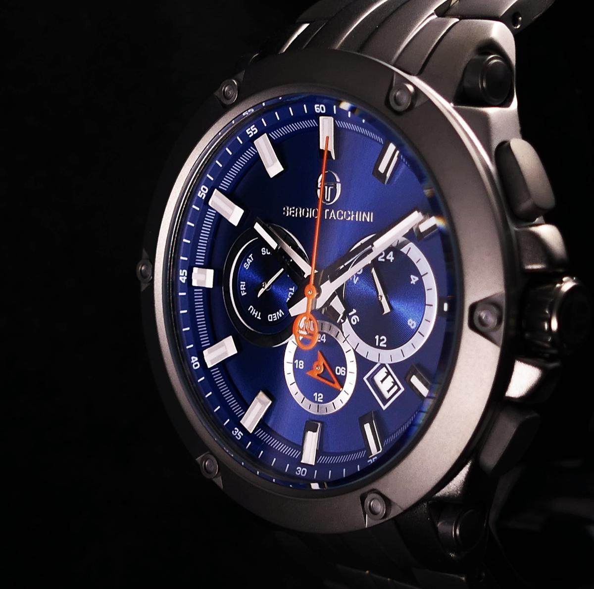 Sergio Tacchini ST.1.10001.4 Takvimli 45 mm Siyah Çelik Kordon Analog Kol Saati