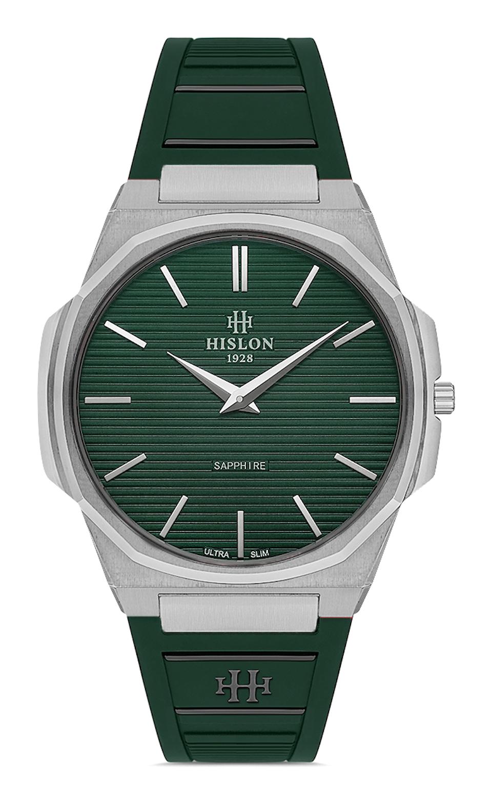 Hislon CL127S-15YS 40 mm Yeşil Çelik Kordon Analog Erkek Kol Saati