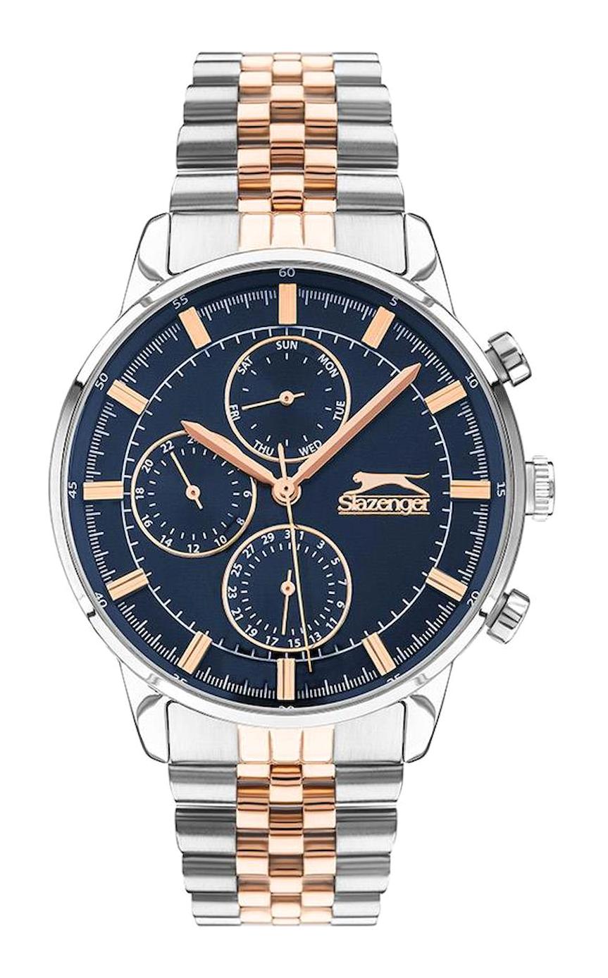Slazenger SL.09.2036.2.06 Takvimli 44 mm Altın-Çelik Kordon Analog Erkek Kol Saati