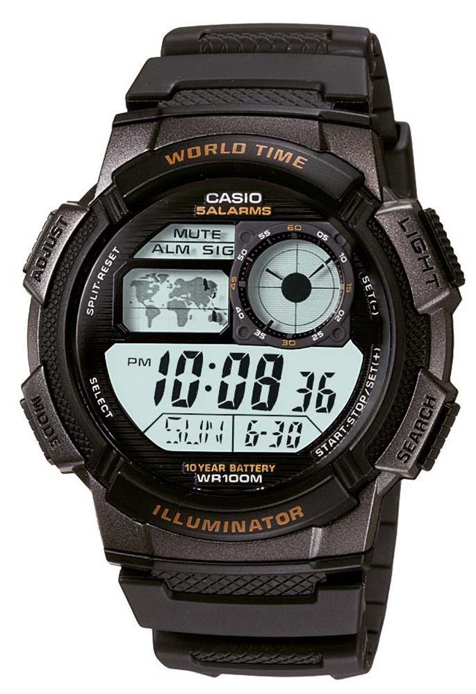 Casio AE-1000W-1AVDF Takvimli 43.7 mm Siyah Çelik Kordon Analog Kol Saati