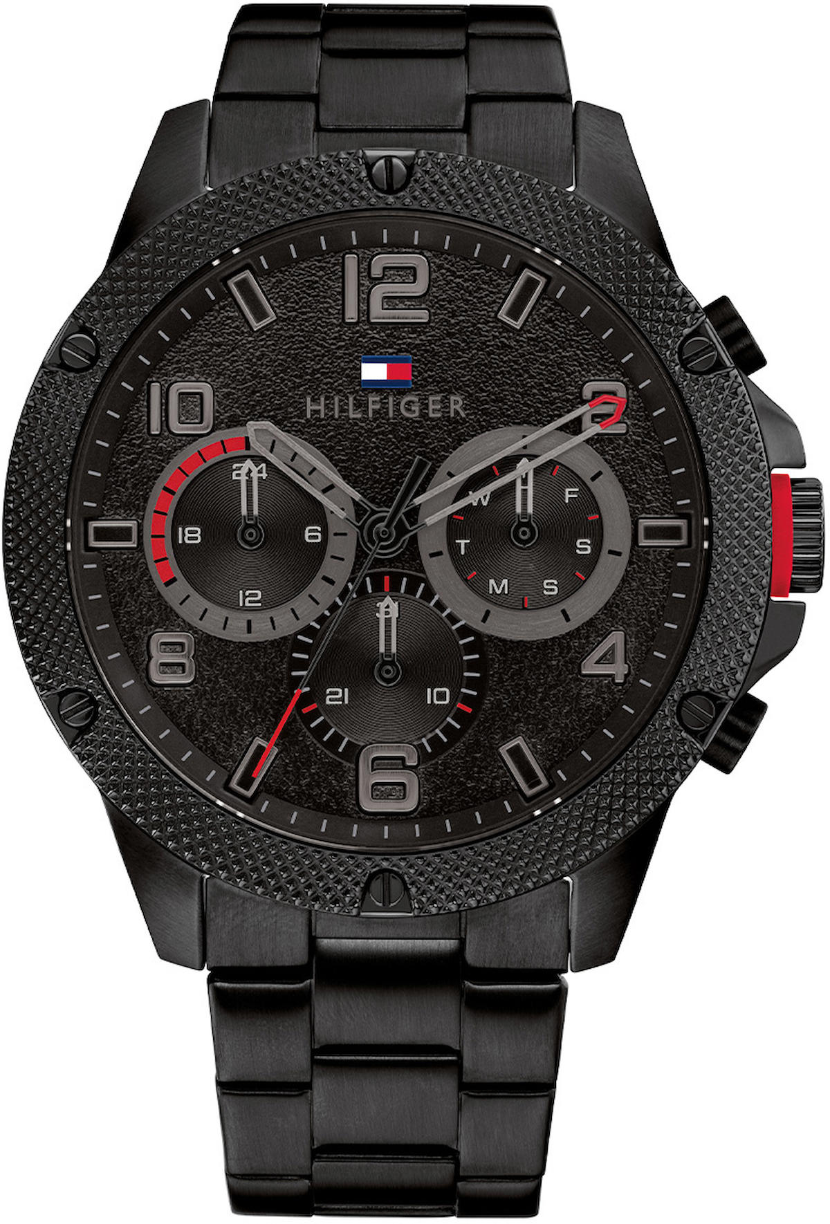 Tommy Hilfiger TH1792030 Takvimli 46 mm Siyah Çelik Kordon Analog Erkek Kol Saati