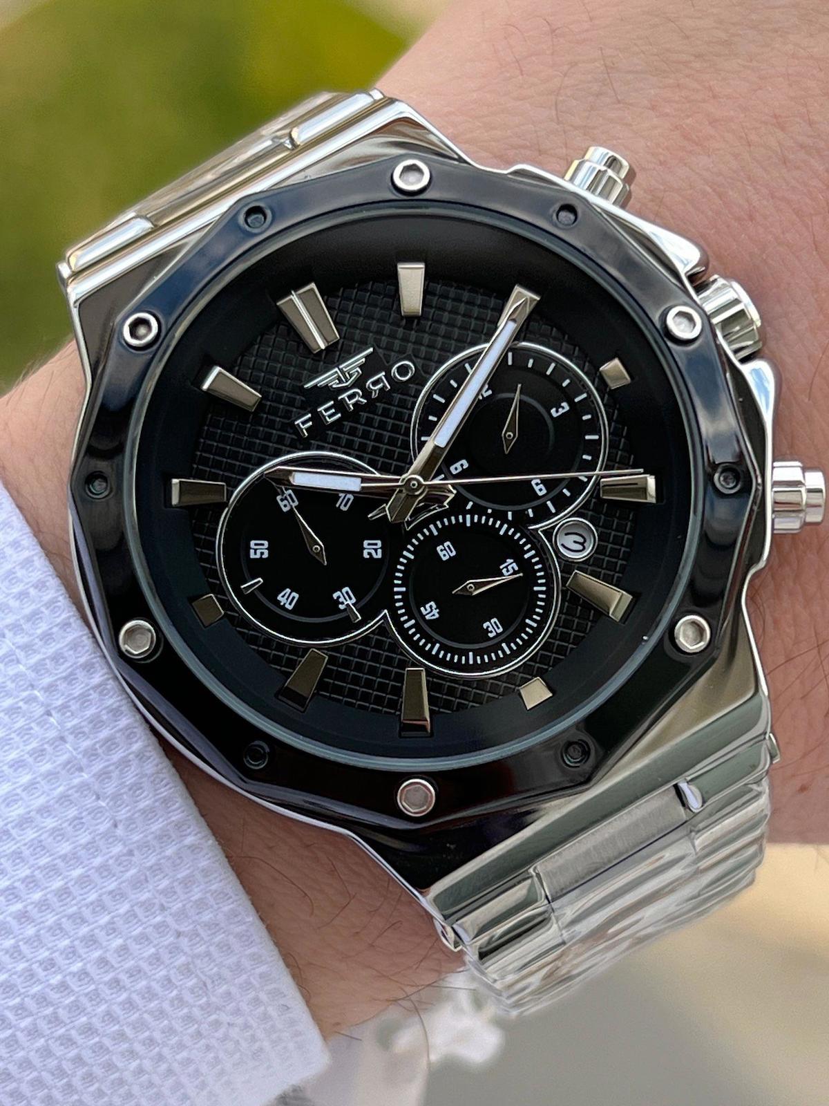 Ferro EFM31365-A2 Su Geçirmez Takvimli 44 mm Çelik Kordon Analog Erkek Kol Saati