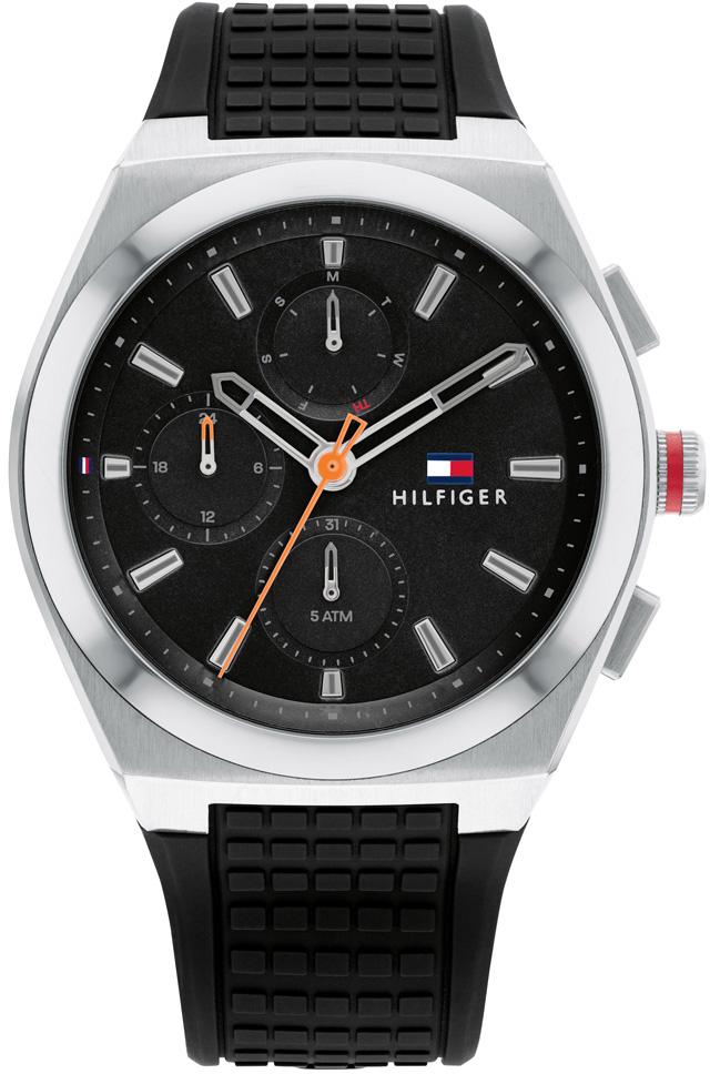 Tommy Hilfiger TH1791898 Takvimli 44 mm Siyah Silikon Kordon Analog Erkek Kol Saati